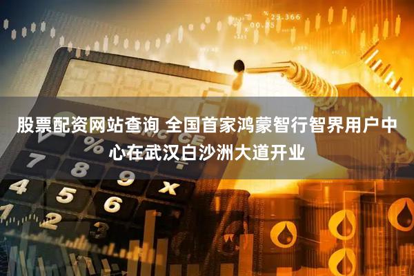 股票配资网站查询 全国首家鸿蒙智行智界用户中心在武汉白沙洲大道开业